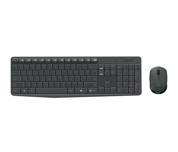 MK235 Wireless Keyboard and Mouse Combo for Windows, 2.4 GHz Wireless Unifying USB Receiver, 15 FN Keys, Long Battery Life, Compatible with PC, Laptop
