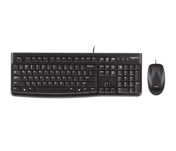 MK120 CORDED KEYBOARD AND MOUSE COMBO for Windows, Optical Wired Mouse, Full-Size Keyboard, USB Plug-and-Play, Compatible with PC, Laptop