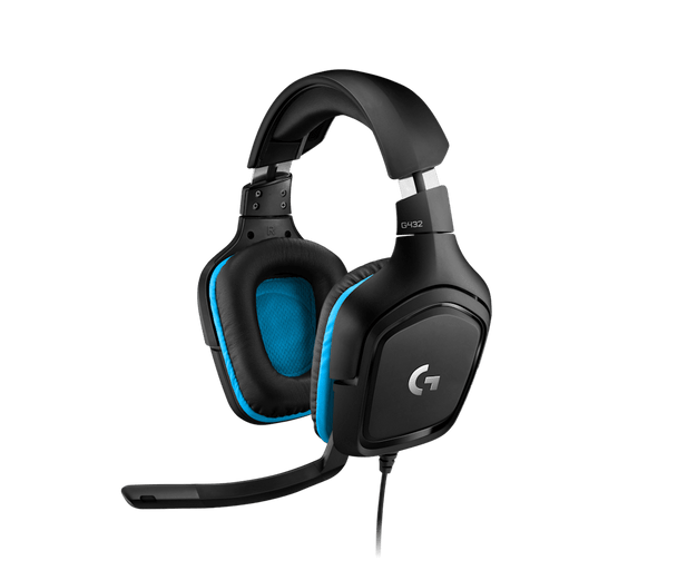 G432 Wired Gaming Headset, 7.1 Surround Sound, DTS Headphone:X 2.0, 50 mm Audio Drivers, USB and 3.5 mm Jack, Flip-to-Mute Mic