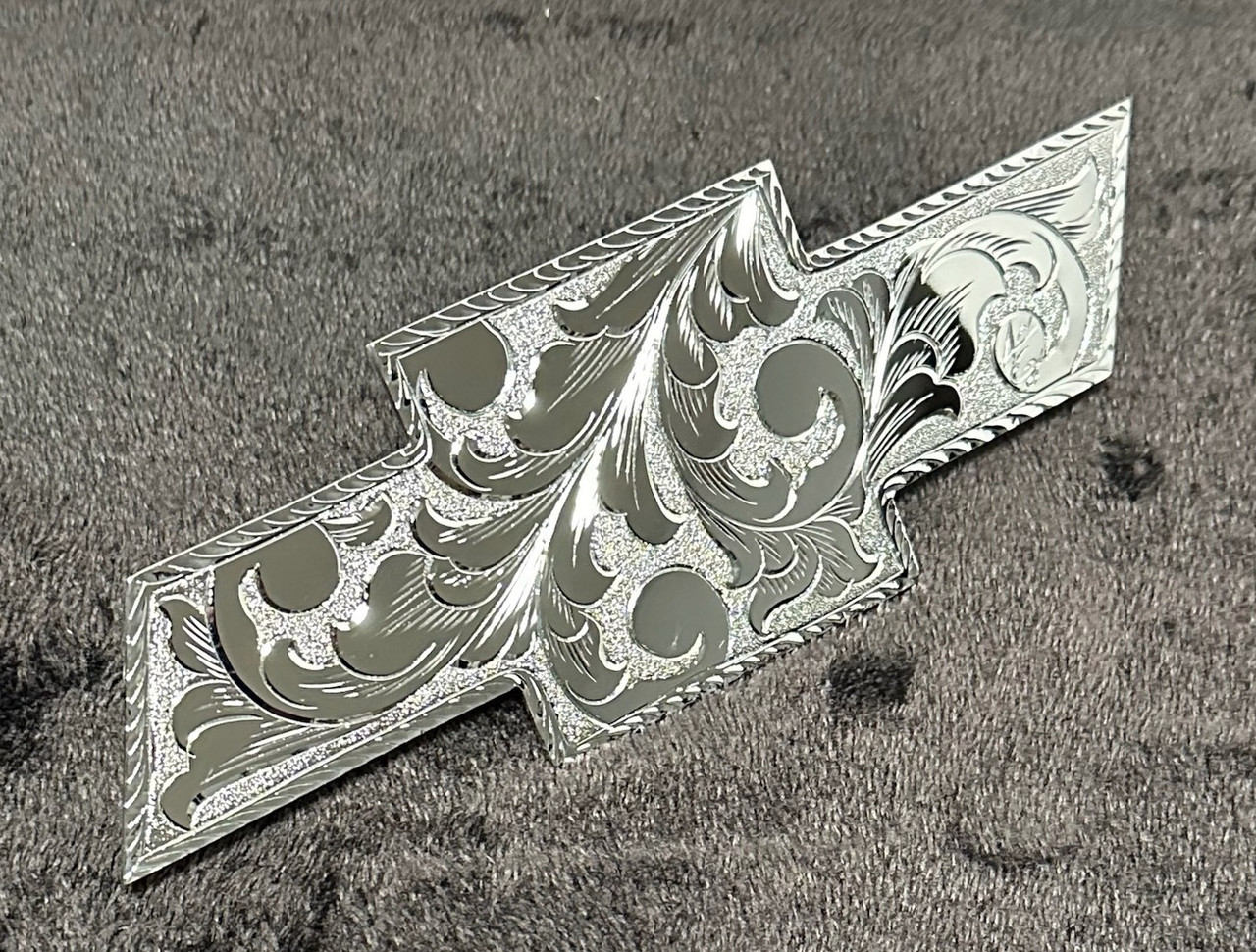 Hand Engraved Chrome Plated Front Chevy Bowtie C10