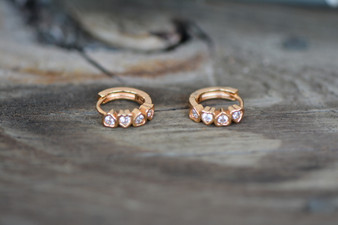 18K Gold White Zircon AAA Designer Brass Earrings