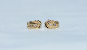 18K Gold Trio Zircon AAA Designer Brass Earrings