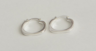 925 Sterling Silver Plated Trendy Flat Square Round Earrings