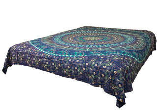 Hippie Dark Blue Mandala Tapestry Bohemian Wall Hanging Throw Dorm Decor