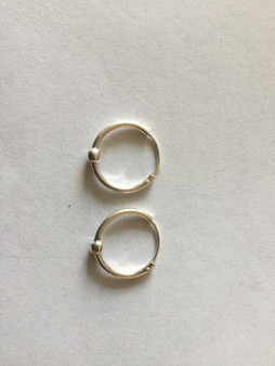 925 Sterling Silver Delicate Ball Round Endless Hoop Earrings