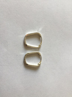 925 Sterling Silver Textured Basket Shaped Endless Hoop Earrings