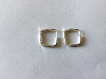 925 Sterling Silver Textured Square Endless Hoop Earrings