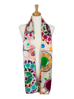  AamiraA Mix Jewel Soft Mulberry Satin Silk Stole Women Long Scarf