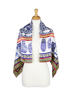 AamiraA Vase Mulberry Satin Silk Stole Women Square Scarf