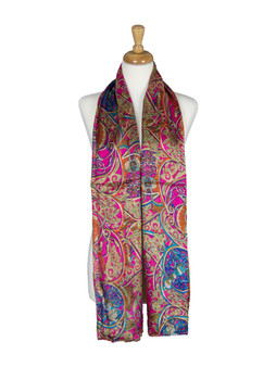 AamiraA Pink Soft Mulberry Chiffon Silk Stole Women Oblong Scarf