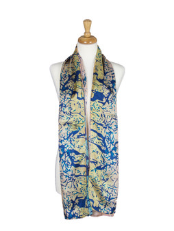 AamiraA Rose Strips Mulberry Chiffon Silk Stole Women Oblong Scarf