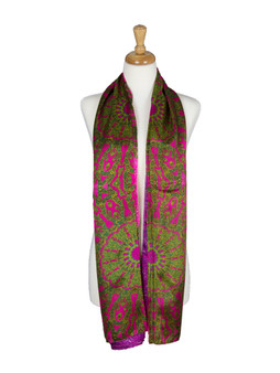 AamiraA Pink Spring Mulberry Chiffon Silk Stole Women Oblong Scarf