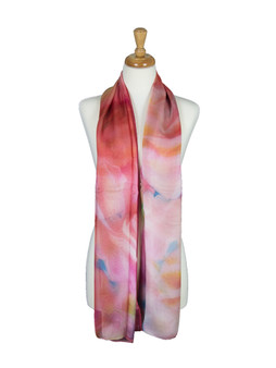 AamiraA Abstract Flowers Mulberry Chiffon Silk Stole Women Scarf