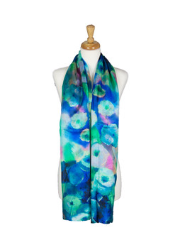 AamiraA Colorful Flowers Mulberry Chiffon Silk Stole Women Scarf 