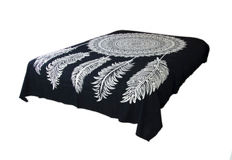 Black Dream Catcher Mandala Tapestry Bohemian Wall Hanging Throw Dorm Decor