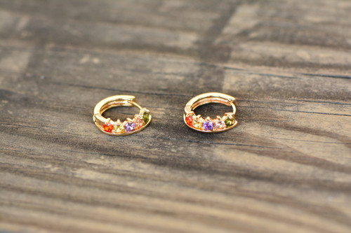 18K Gold Crown Zircon AAA Designer Brass Earrings