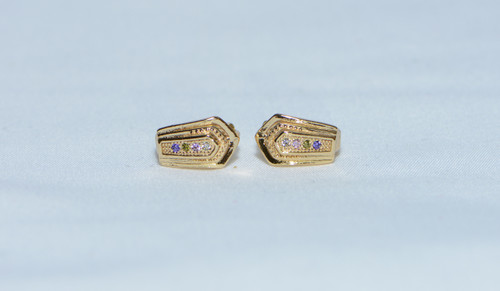 18K Gold Trio Zircon AAA Designer Brass Earrings