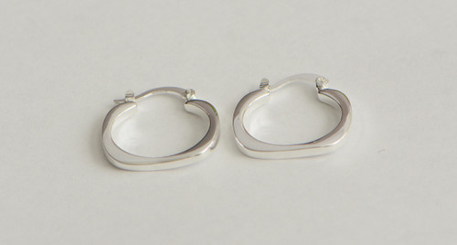 925 Sterling Silver Plated Trendy Flat Square Round Earrings