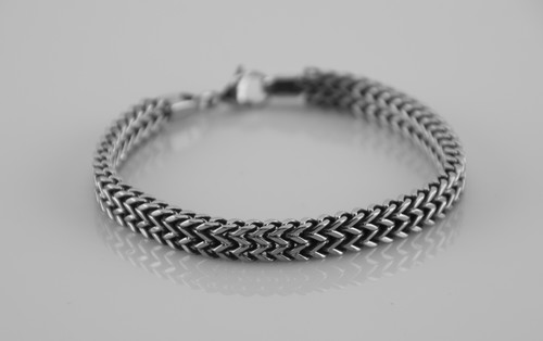 925 Sterling Silver Plated Tibet Chain Fashion 8.7 inch Bracelet Unisex Necklace