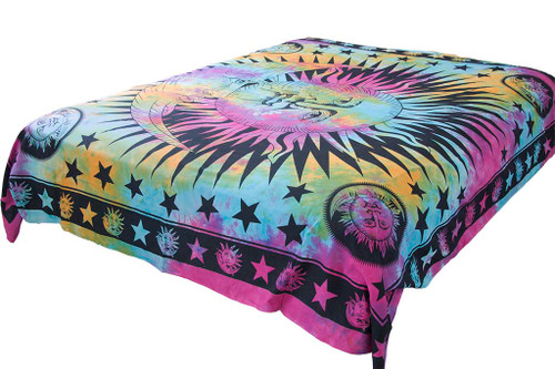Hippie Tie-Dye Sun Mandala Tapestry Bohemian Wall Hanging Throw Dorm Decor