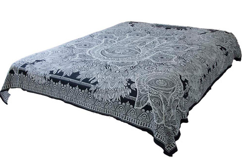 Hippie Black White Healing Mandala Tapestry Bohemian Wall Hanging Decor