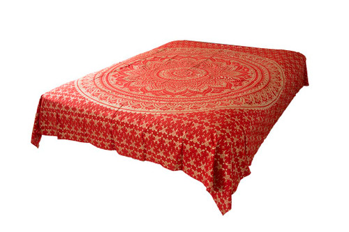 Hippie Red Golden Ombre Mandala Tapestry Bohemian Wall Hanging Throw Dorm