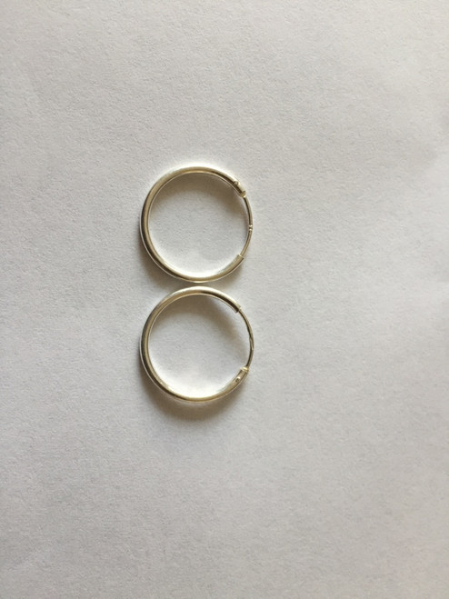 925 Sterling Silver Round Endless Hoop Earrings