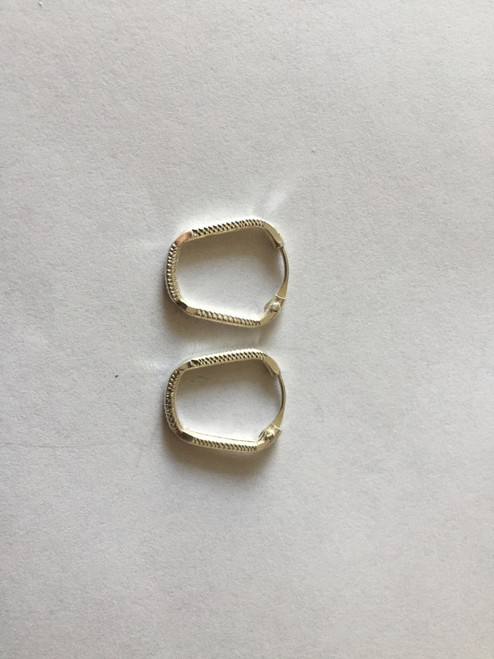 925 Sterling Silver Textured Basket Shaped Endless Hoop Earrings