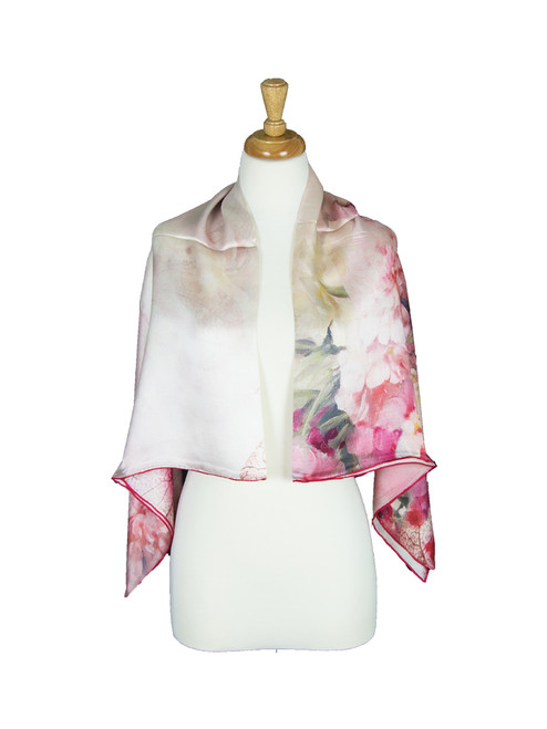 AamiraA Elegant Floret Mulberry Satin Silk Stole Women Square Scarf