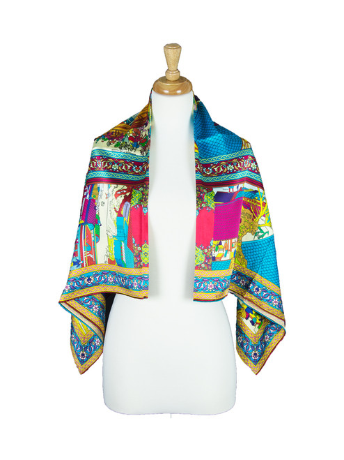 AamiraA Town Center Mulberry Satin Silk Stole Women Square Scarf