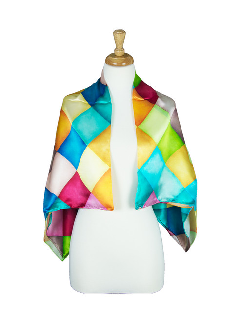 AamiraA Diamond Mulberry Satin Silk Stole Women Square Scarf