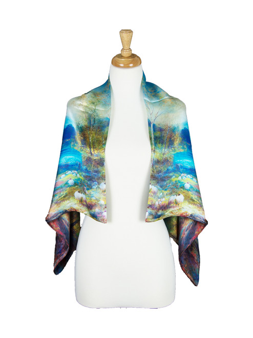 AamiraA Autumn Mulberry Satin Silk Stole Women Square Scarf 