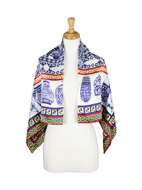 AamiraA Vase Mulberry Satin Silk Stole Women Square Scarf