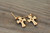 18K Gold White Cross Zircon AAA Designer Women Brass Set