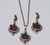 Antique Gold Deltoid Shaped Rhinestone Jewelry Set