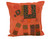 Kantha Patchwork Elephant Orange Cushion Covers Decorative Pillow Case