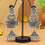 Heart Silver Oxidised Large Jhumka