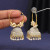 White Ring Style Gold Plated Oxidised Meena Jhumka