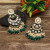 Green Color Meenakari Earrings