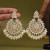 White Color Kundan Chand Bali Earrings
