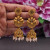 Gold Color Large Matte Gold Temple Style Earrings