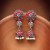 Round Rani Color Hanging Oxidised Earrings