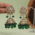Dark Green Color Kundan Earrings