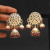 Maroon Kundan Jhumka Earrings