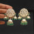 Mint Kundan Jhumka Earrings
