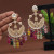 Mutli Color Kundan Chand Bali Jhumka Earrings