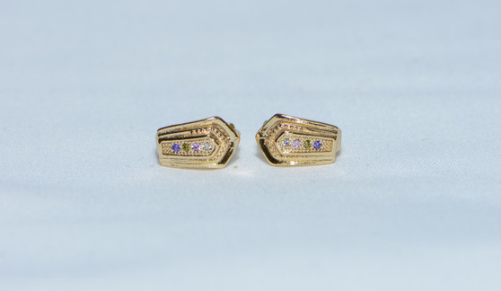 18K Gold Trio Zircon AAA Designer Brass Earrings