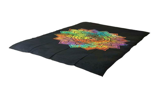 Bright Tie-Dye Lotus Mandala Tapestry Bohemian Wall Hanging Throw Decor