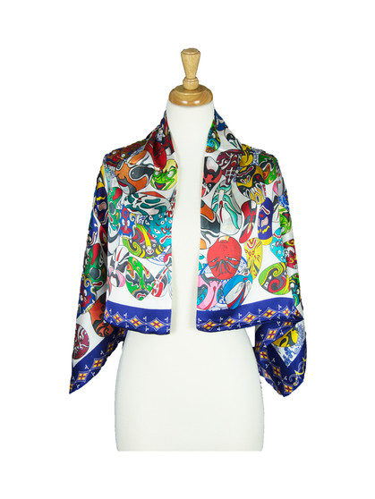AamiraA Mix Tribal Mulberry Satin Silk Stole Women Square Scarf