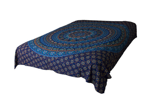 Blue Flower Mandala Tapestry Bohemian Wall Hanging Throw Dorm Decor